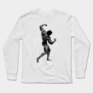 Arnold twisting back pose Long Sleeve T-Shirt